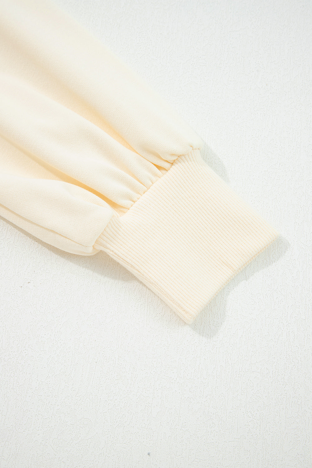 White Striped Sweatshirt with Ruffles and Button-Down Collar