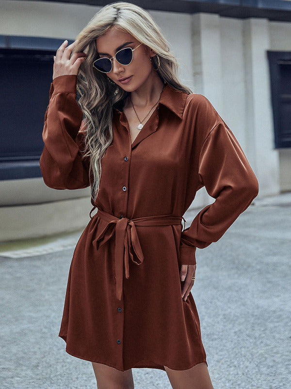 Women's casual commuter style French long-sleeved dress 